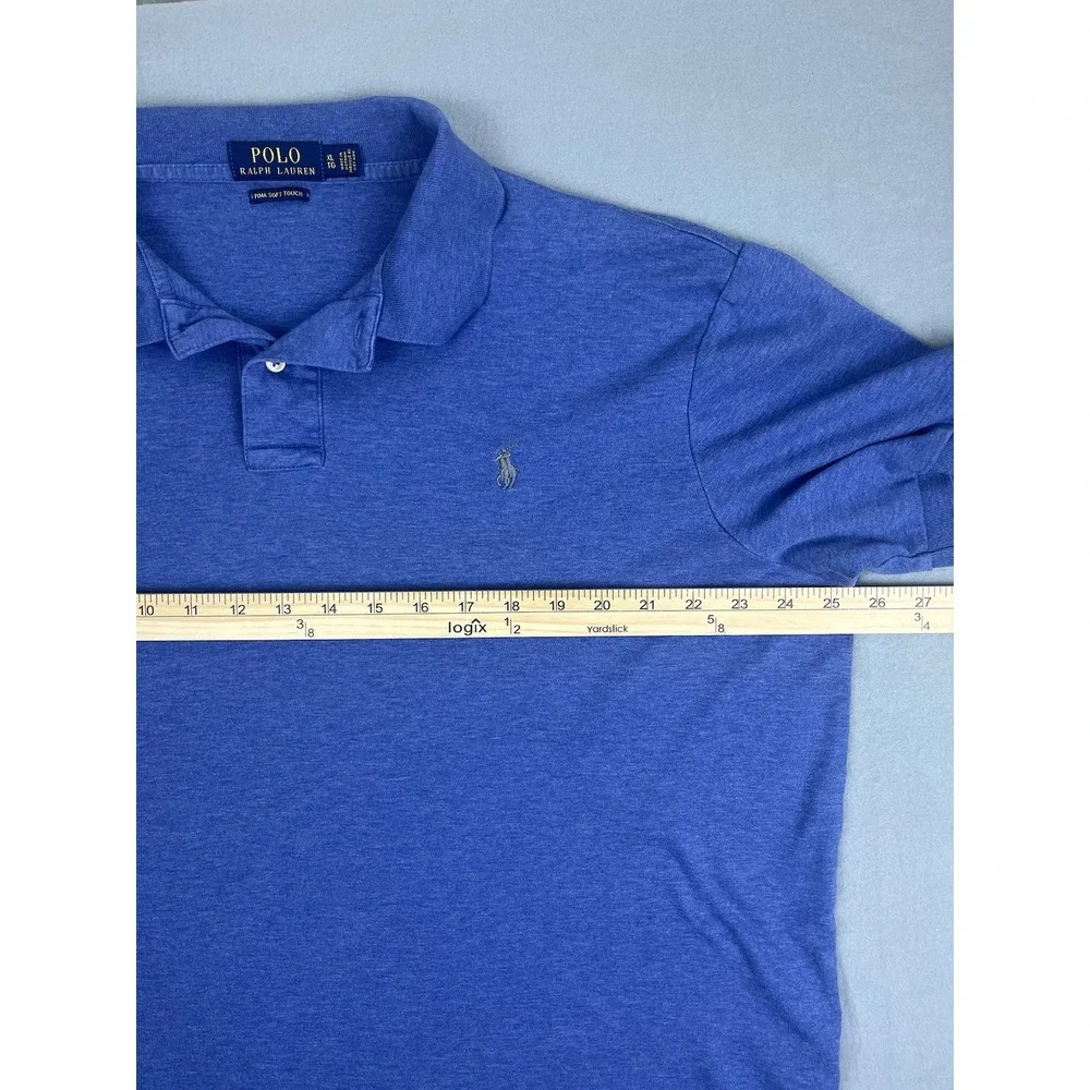Ralph Lauren Polo Men's Pima Soft Touch Blue XL Polo‎ Shirt